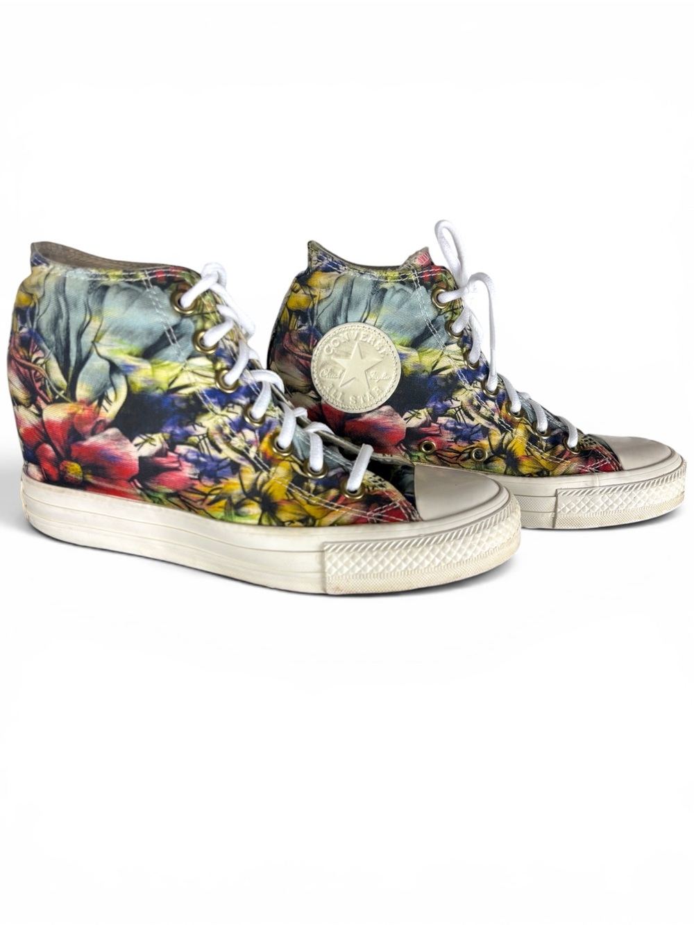 Converse Chuck Taylor All Star Lux Hi Floral Hidden Wedge Sneakers 7 - Picture 14 of 15